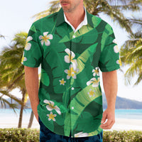Green Banana Leaf Hawaii Hawaiian Shirt Lau Maia Plumeria Tropical Summer Vibes