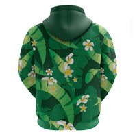 Green Banana Leaf Hawaii Hoodie Lau Maia Plumeria Tropical Summer Vibes