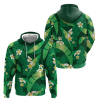 Green Banana Leaf Hawaii Hoodie Lau Maia Plumeria Tropical Summer Vibes