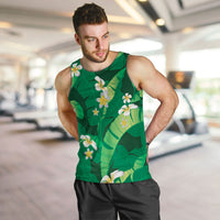 Green Banana Leaf Hawaii Men Tank Top Lau Maia Plumeria Tropical Summer Vibes