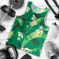 Green Banana Leaf Hawaii Men Tank Top Lau Maia Plumeria Tropical Summer Vibes