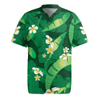 Green Banana Leaf Hawaii Rugby Jersey Lau Maia Plumeria Tropical Summer Vibes