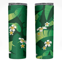 Green Banana Leaf Hawaii Skinny Tumbler Lau Maia Plumeria Tropical Summer Vibes