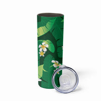 Green Banana Leaf Hawaii Skinny Tumbler Lau Maia Plumeria Tropical Summer Vibes