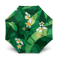 Green Banana Leaf Hawaii Umbrella Lau Maia Plumeria Tropical Summer Vibes