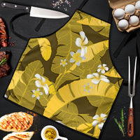 Yellow Banana Leaf Hawaii Apron Lau Maia Plumeria Tropical Summer Vibes