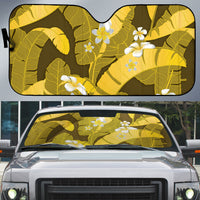 Yellow Banana Leaf Hawaii Auto Sun Shade Lau Maia Plumeria Tropical Summer Vibes