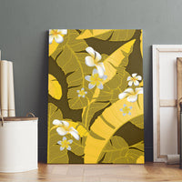 Yellow Banana Leaf Hawaii Canvas Wall Art Lau Maia Plumeria Tropical Summer Vibes