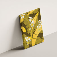 Yellow Banana Leaf Hawaii Canvas Wall Art Lau Maia Plumeria Tropical Summer Vibes