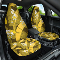 Yellow Banana Leaf Hawaii Car Seat Cover Lau Maia Plumeria Tropical Summer Vibes