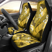 Yellow Banana Leaf Hawaii Car Seat Cover Lau Maia Plumeria Tropical Summer Vibes