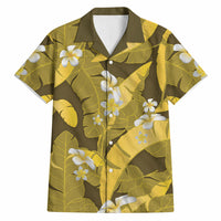 Yellow Banana Leaf Hawaii Hawaiian Shirt Lau Maia Plumeria Tropical Summer Vibes
