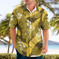 Yellow Banana Leaf Hawaii Hawaiian Shirt Lau Maia Plumeria Tropical Summer Vibes