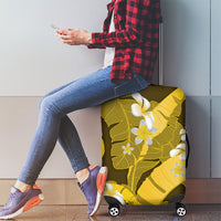 Yellow Banana Leaf Hawaii Luggage Cover Lau Maia Plumeria Tropical Summer Vibes