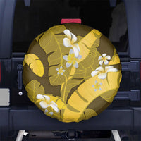Yellow Banana Leaf Hawaii Spare Tire Cover Lau Maia Plumeria Tropical Summer Vibes
