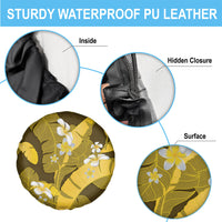 Yellow Banana Leaf Hawaii Spare Tire Cover Lau Maia Plumeria Tropical Summer Vibes