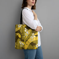 Yellow Banana Leaf Hawaii Tote Bag Lau Maia Plumeria Tropical Summer Vibes