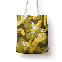 Yellow Banana Leaf Hawaii Tote Bag Lau Maia Plumeria Tropical Summer Vibes