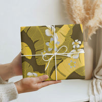 Yellow Banana Leaf Hawaii Wrapping Paper Lau Maia Plumeria Tropical Summer Vibes