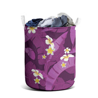 Purple Banana Leaf Hawaii Laundry Basket Lau Maia Plumeria Tropical Summer Vibes