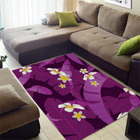 Purple Banana Leaf Hawaii Area Rug Lau Maia Plumeria Tropical Summer Vibes