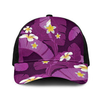 Purple Banana Leaf Hawaii Baseball Net Cap Lau Maia Plumeria Tropical Summer Vibes