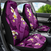 Purple Banana Leaf Hawaii Car Seat Cover Lau Maia Plumeria Tropical Summer Vibes