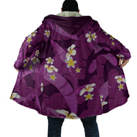 Purple Banana Leaf Hawaii Cloak Lau Maia Plumeria Tropical Summer Vibes