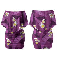Purple Banana Leaf Hawaii Couples Matching Off Shoulder Short Dress and Hawaiian Shirt Lau Maia Plumeria Tropical Summer Vibes
