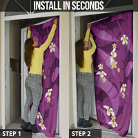Purple Banana Leaf Hawaii Door Cover Lau Maia Plumeria Tropical Summer Vibes