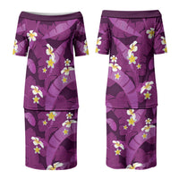 Purple Banana Leaf Hawaii Family Matching Puletasi and Hawaiian Shirt Lau Maia Plumeria Tropical Summer Vibes