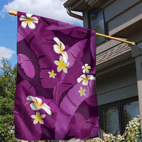 Purple Banana Leaf Hawaii Garden Flag Lau Maia Plumeria Tropical Summer Vibes