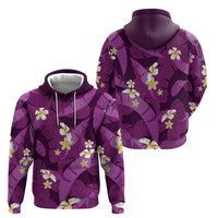 Purple Banana Leaf Hawaii Hoodie Lau Maia Plumeria Tropical Summer Vibes