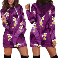 Purple Banana Leaf Hawaii Hoodie Dress Lau Maia Plumeria Tropical Summer Vibes