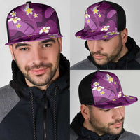 Purple Banana Leaf Hawaii Mesh Trucker Cap Lau Maia Plumeria Tropical Summer Vibes