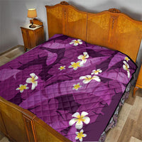 Purple Banana Leaf Hawaii Quilt Lau Maia Plumeria Tropical Summer Vibes