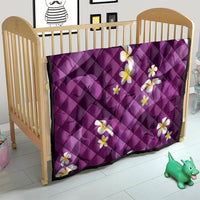 Purple Banana Leaf Hawaii Quilt Lau Maia Plumeria Tropical Summer Vibes