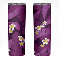 Purple Banana Leaf Hawaii Skinny Tumbler Lau Maia Plumeria Tropical Summer Vibes