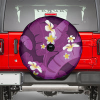 Purple Banana Leaf Hawaii Spare Tire Cover Lau Maia Plumeria Tropical Summer Vibes