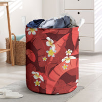 Red Banana Leaf Hawaii Laundry Basket Lau Maia Plumeria Tropical Summer Vibes