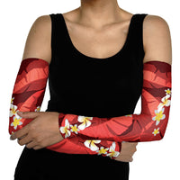 Red Banana Leaf Hawaii Arm Sleeves Lau Maia Plumeria Tropical Summer Vibes
