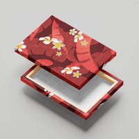 Red Banana Leaf Hawaii Canvas Wall Art Lau Maia Plumeria Tropical Summer Vibes