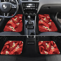 Red Banana Leaf Hawaii Car Mats Lau Maia Plumeria Tropical Summer Vibes