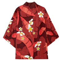 Red Banana Leaf Hawaii Kimono Lau Maia Plumeria Tropical Summer Vibes