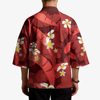 Red Banana Leaf Hawaii Kimono Lau Maia Plumeria Tropical Summer Vibes