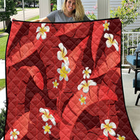 Red Banana Leaf Hawaii Quilt Lau Maia Plumeria Tropical Summer Vibes