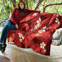 Red Banana Leaf Hawaii Quilt Lau Maia Plumeria Tropical Summer Vibes