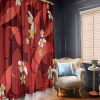 Red Banana Leaf Hawaii Window Curtain Lau Maia Plumeria Tropical Summer Vibes