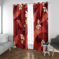 Red Banana Leaf Hawaii Window Curtain Lau Maia Plumeria Tropical Summer Vibes