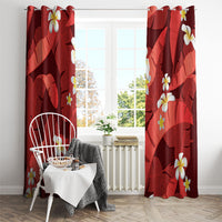 Red Banana Leaf Hawaii Window Curtain Lau Maia Plumeria Tropical Summer Vibes